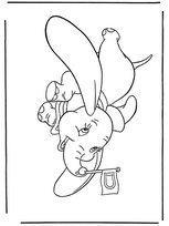 coloriage dumbo fait un piquet